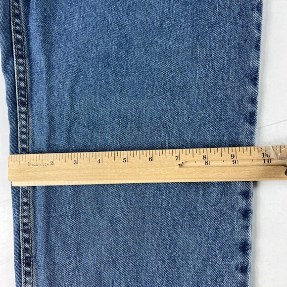 Y2K Levi's Jeans Women's Measured 32x31 550 Relaxed Tapered Blue Denim Tag 14 L - Picture 13 of 16